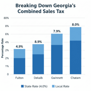 Georgia's combines sales tax breakdown.