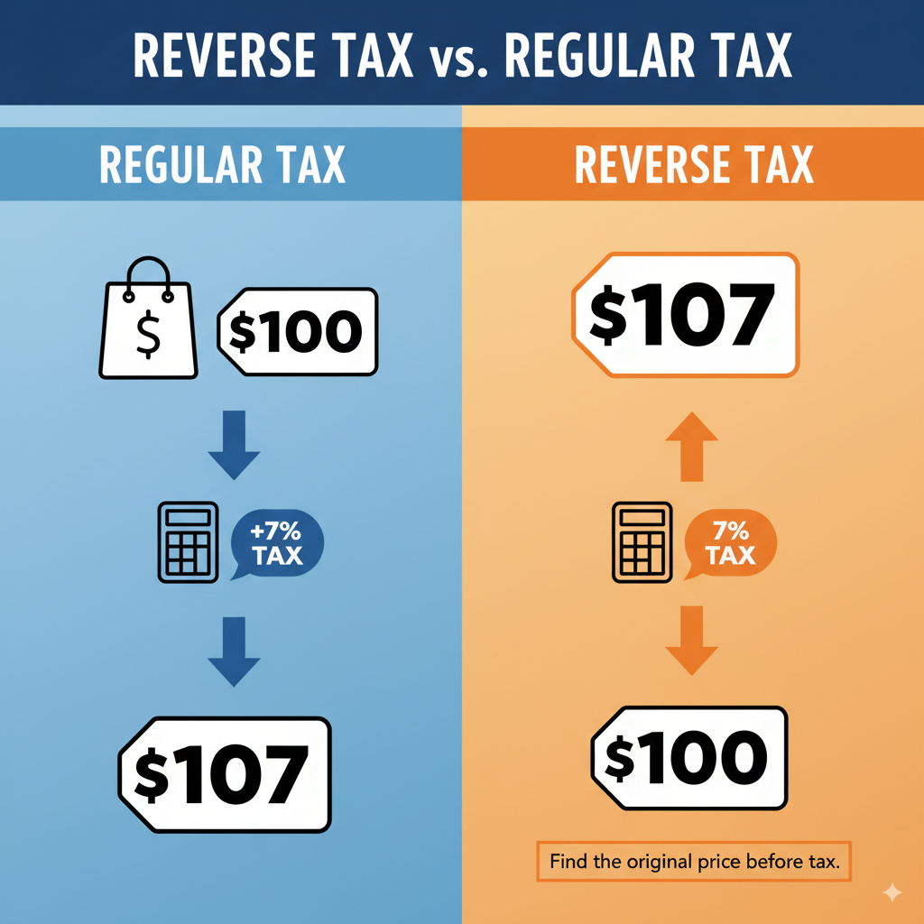 Difference between reverse tax and regular tax.
