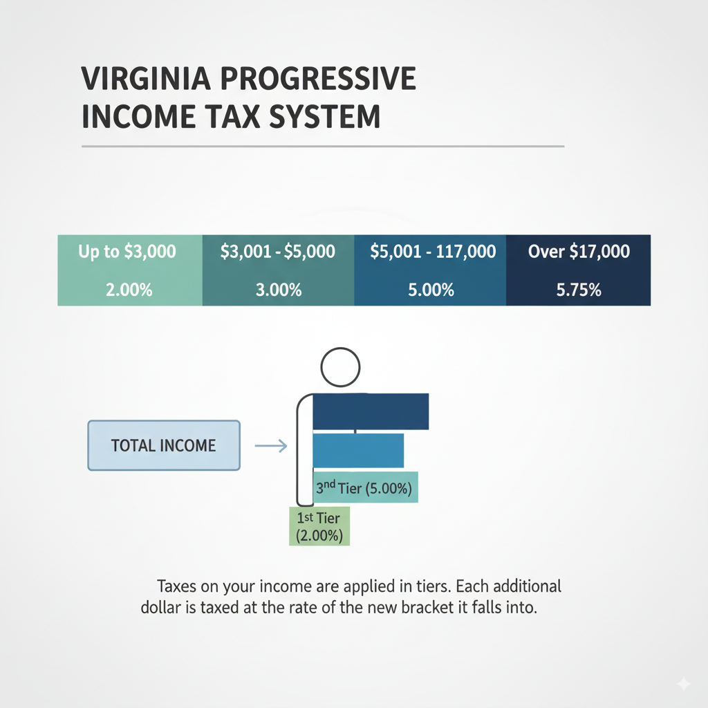 Virginia's progressive tax system explained.