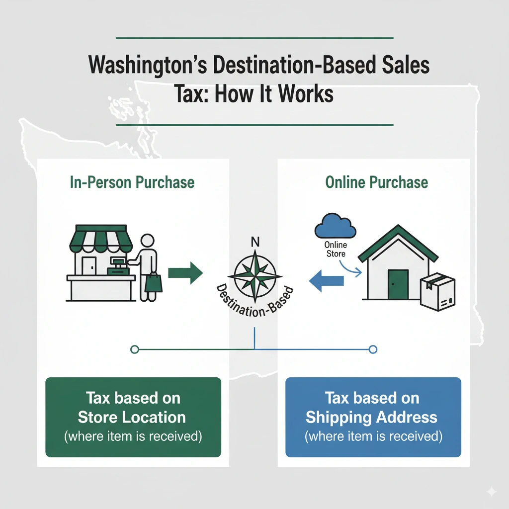 Washington destination based sales tax for the year 2025.