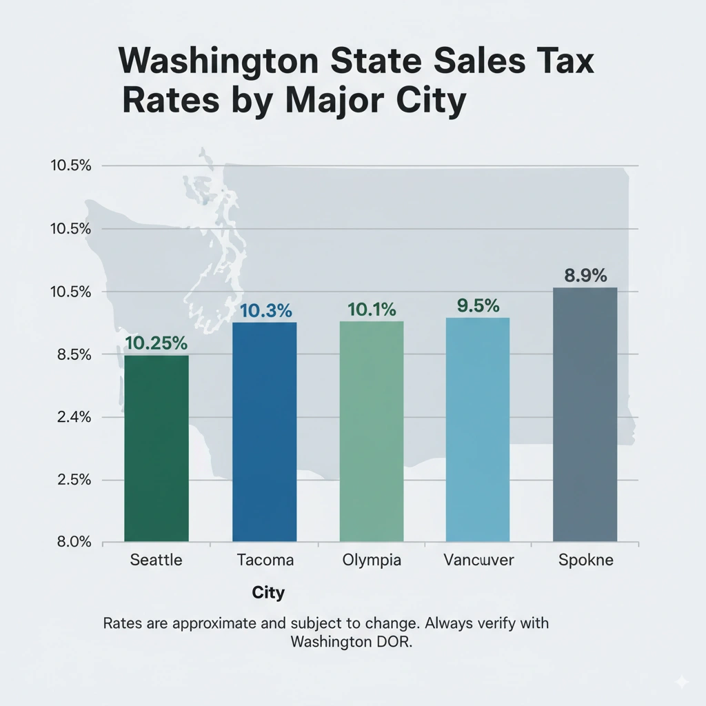 Washington State Sales tax rates for Major Cities.
